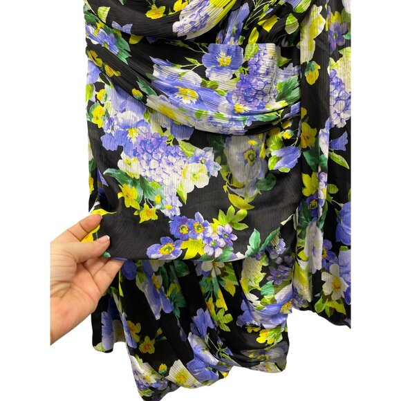 LIne and Dot Floral One-Shoulder Mini Dress Size Small - Picture 6 of 8